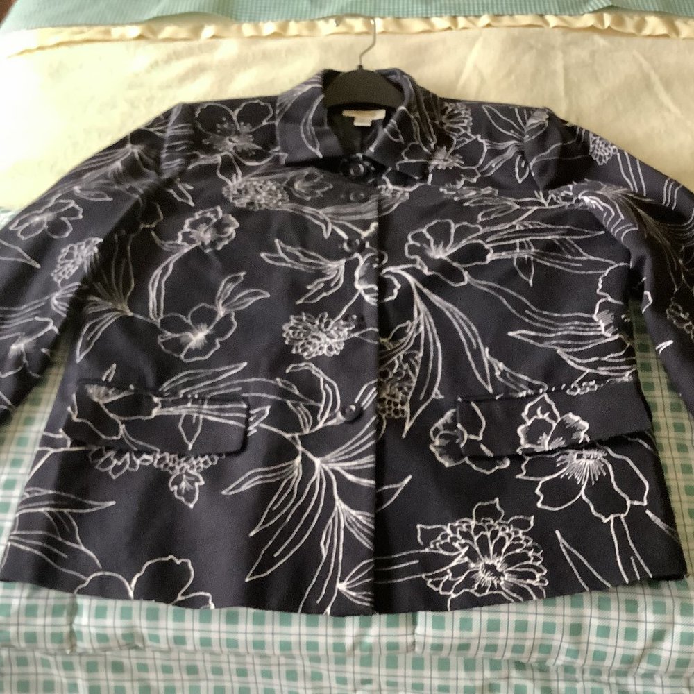 Talbots 3/4 Sleeve Black Blazer -  Size 12